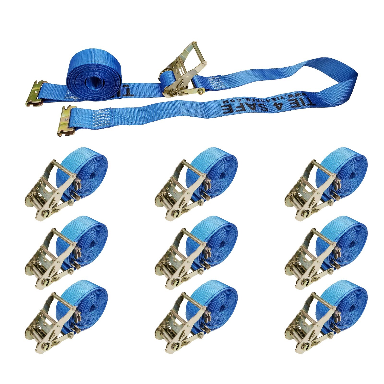 10 Pack 2" x 20' E-Track Ratchet Tie Down Strap Truck Trailer Enclosed Cargo Van