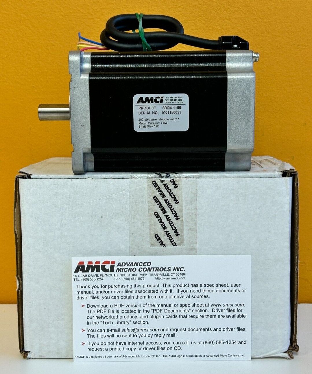 Advanced Micro Controls (AMCI) SM34-1100 Size 34, Stepper Motor. New-Open Box!