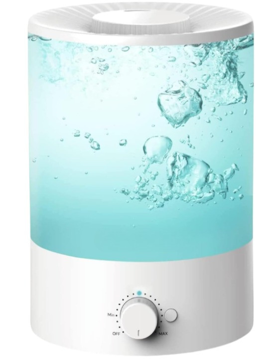 Humidificador Top Fill 3,5L Luz Nocturna 7 Colores Vapor Fino Auto Apagado
