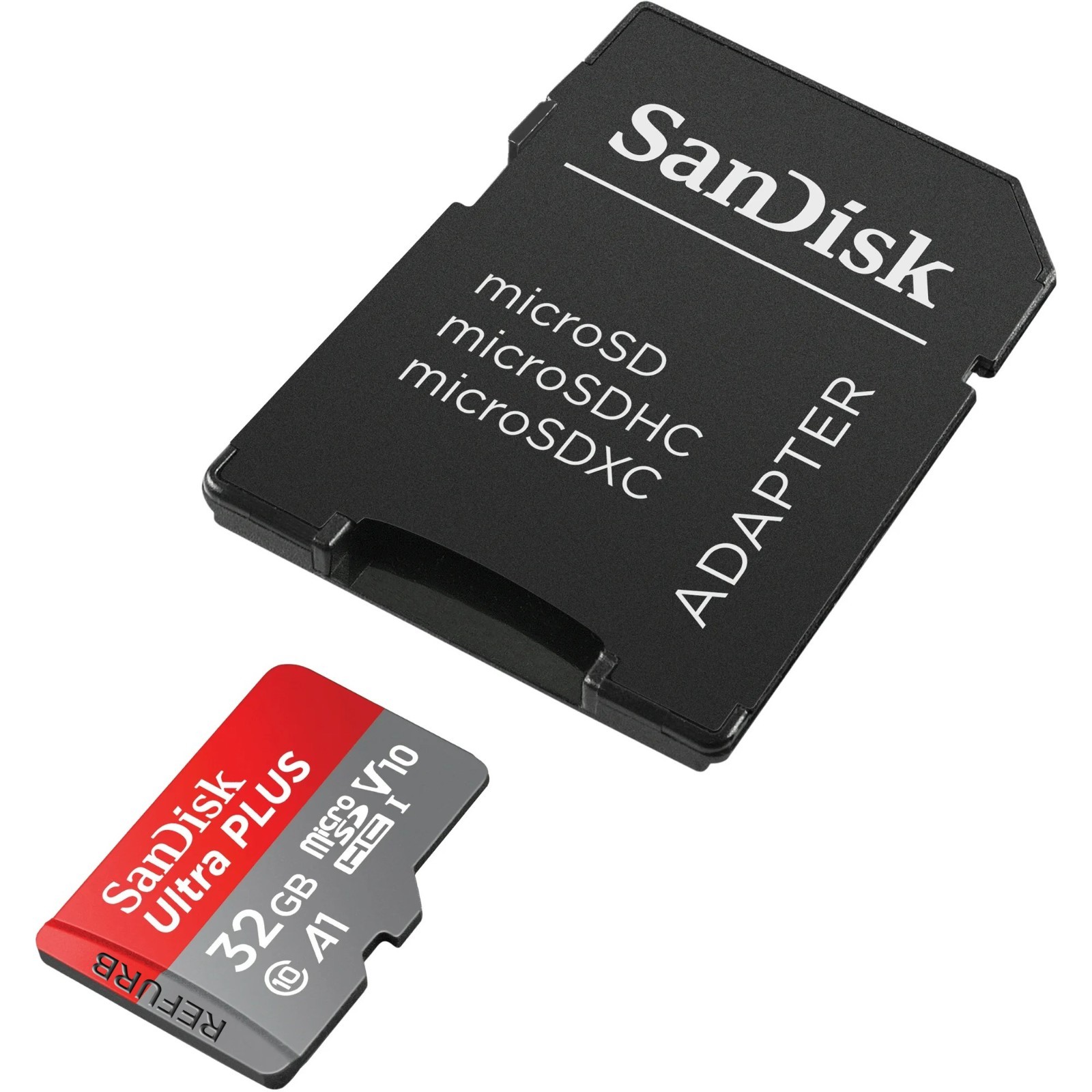 SanDisk - Ultra PLUS 32GB microSDHC UHS-I Memory Card U