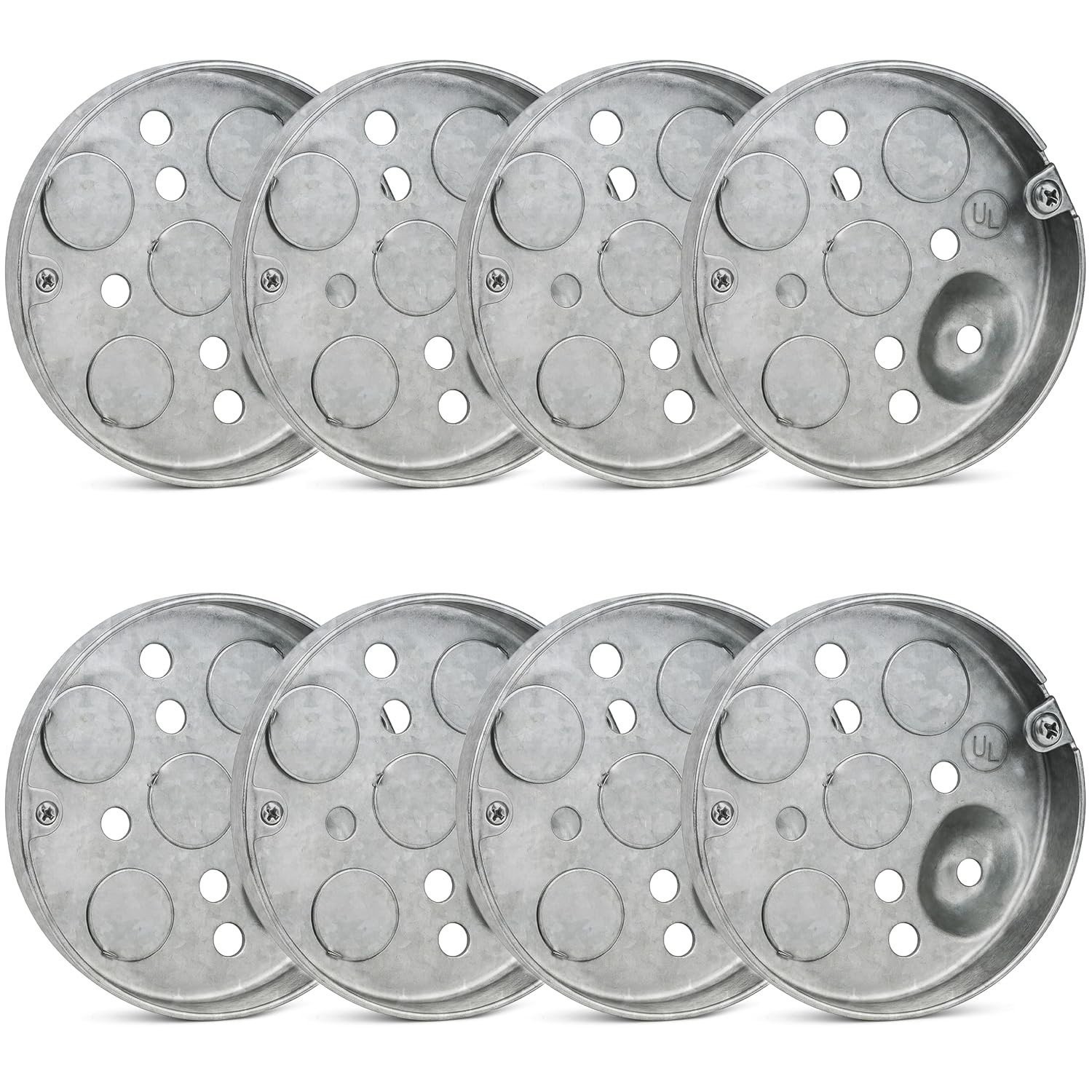 (8 Pack) Airmont Products UL Listed 4-Inch Round Shallow Electrical Box –...