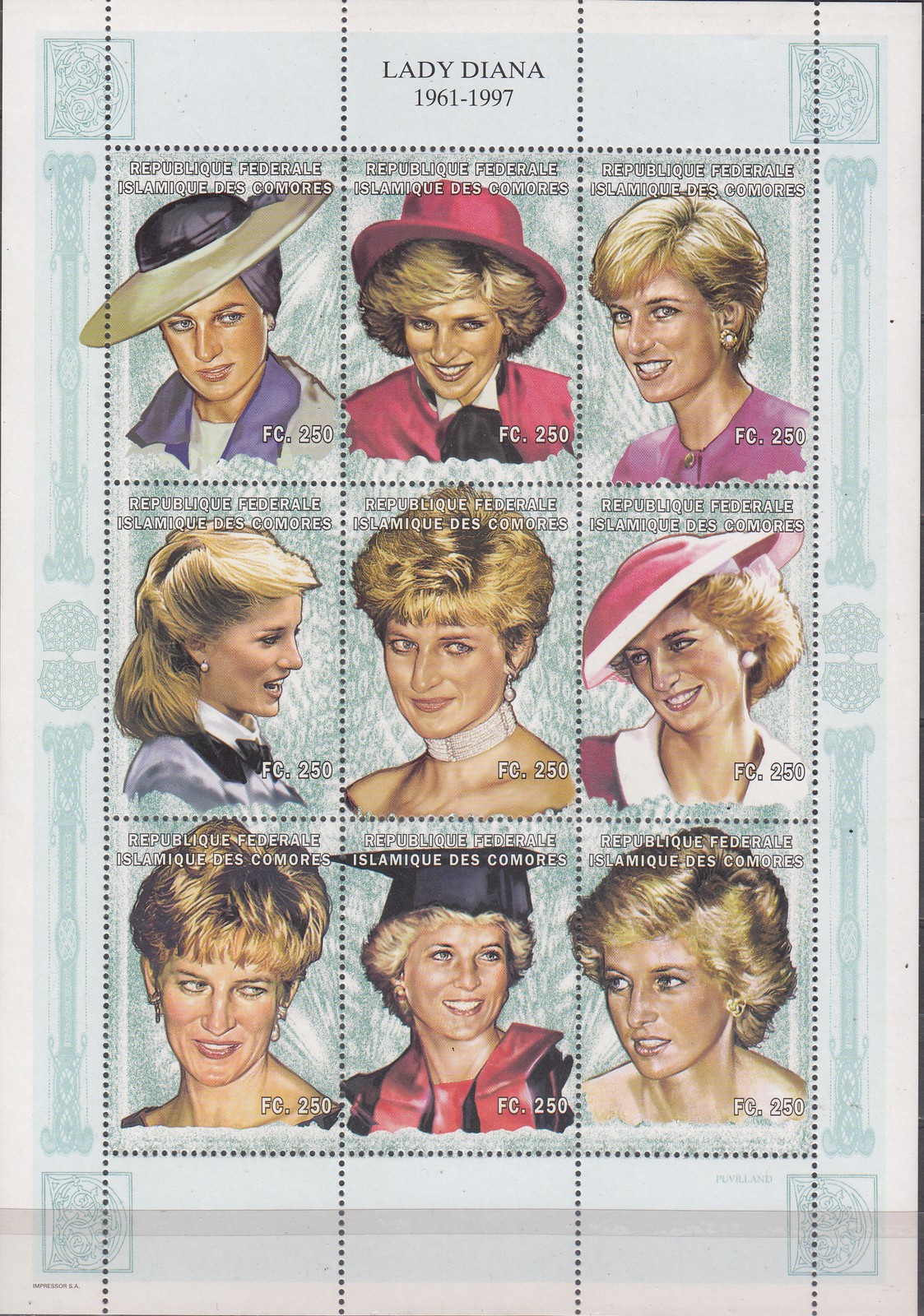 W COMORO 0834 LADY DIANA MEMORIAL