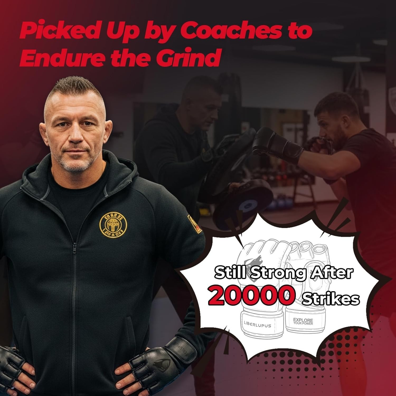 Durable Training Gloves for MMA, Kickboxing & Muay Thai - Small/Medium Size