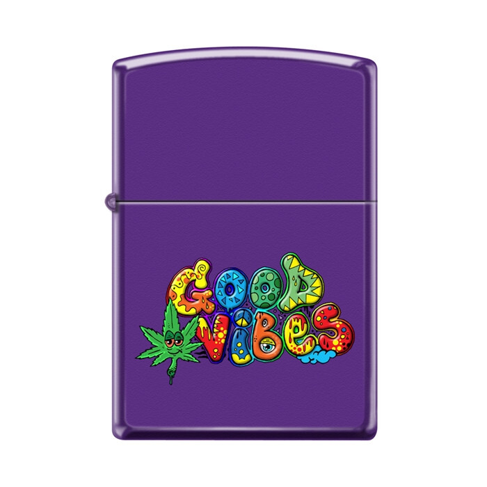 Zippo Lighter - Good Vibes Purple Matte - 855957