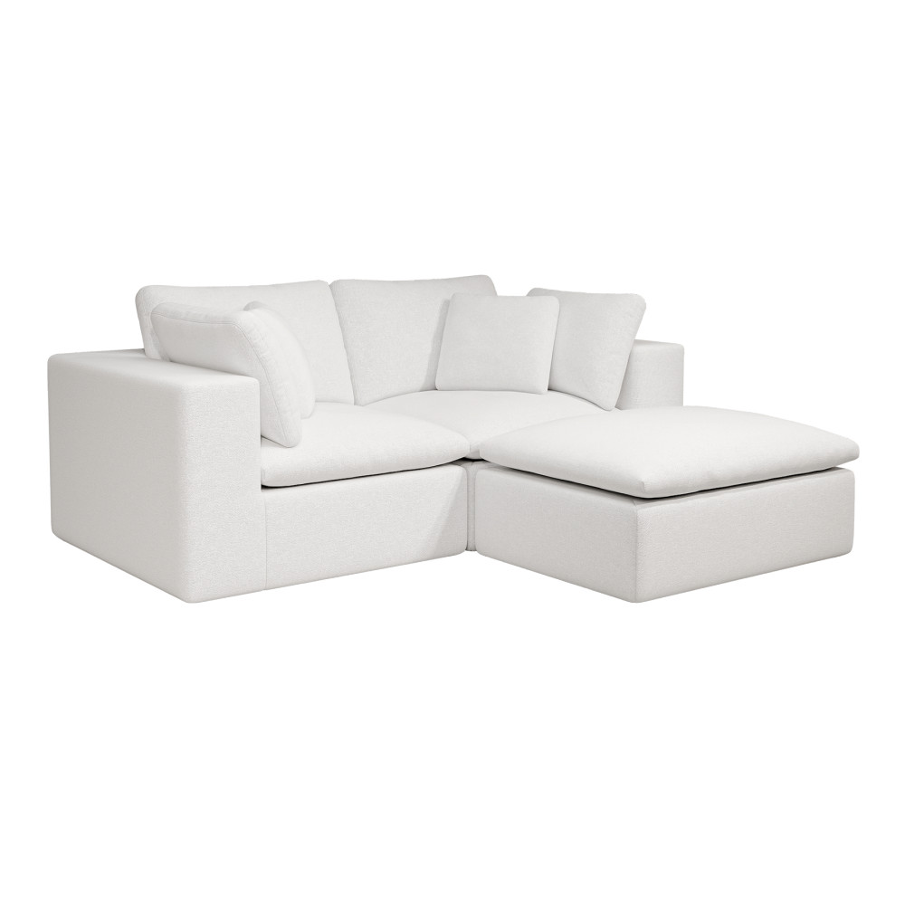 78.8x68.9" Modular Sectional Sofa w/ Plush Corduroy Fabric, 3PC, White