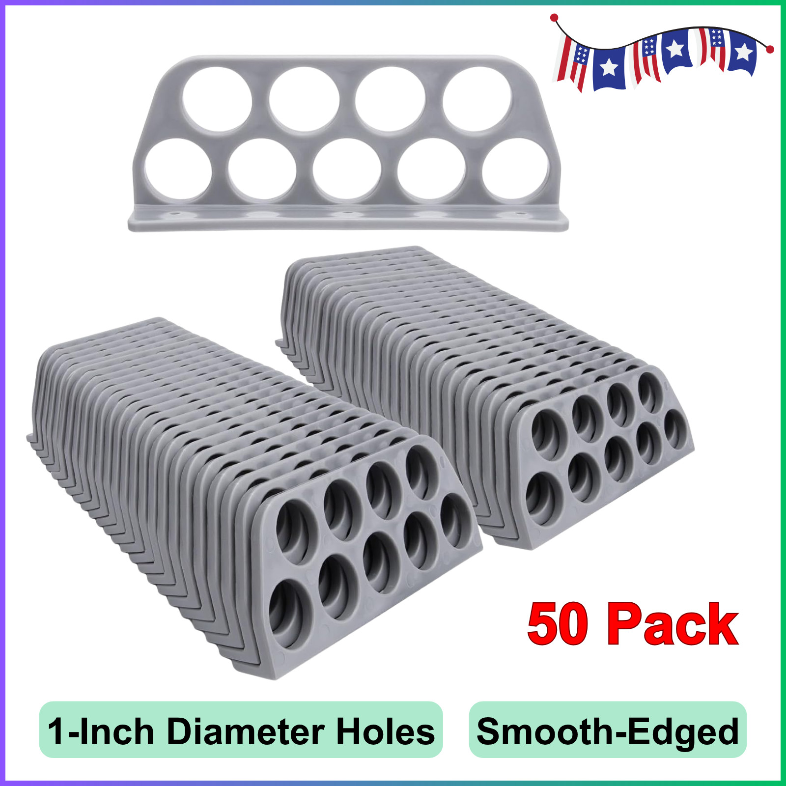50Pack Cable Chase Wire Bracket,Cable Chase Bracket Support Organizer for NMB