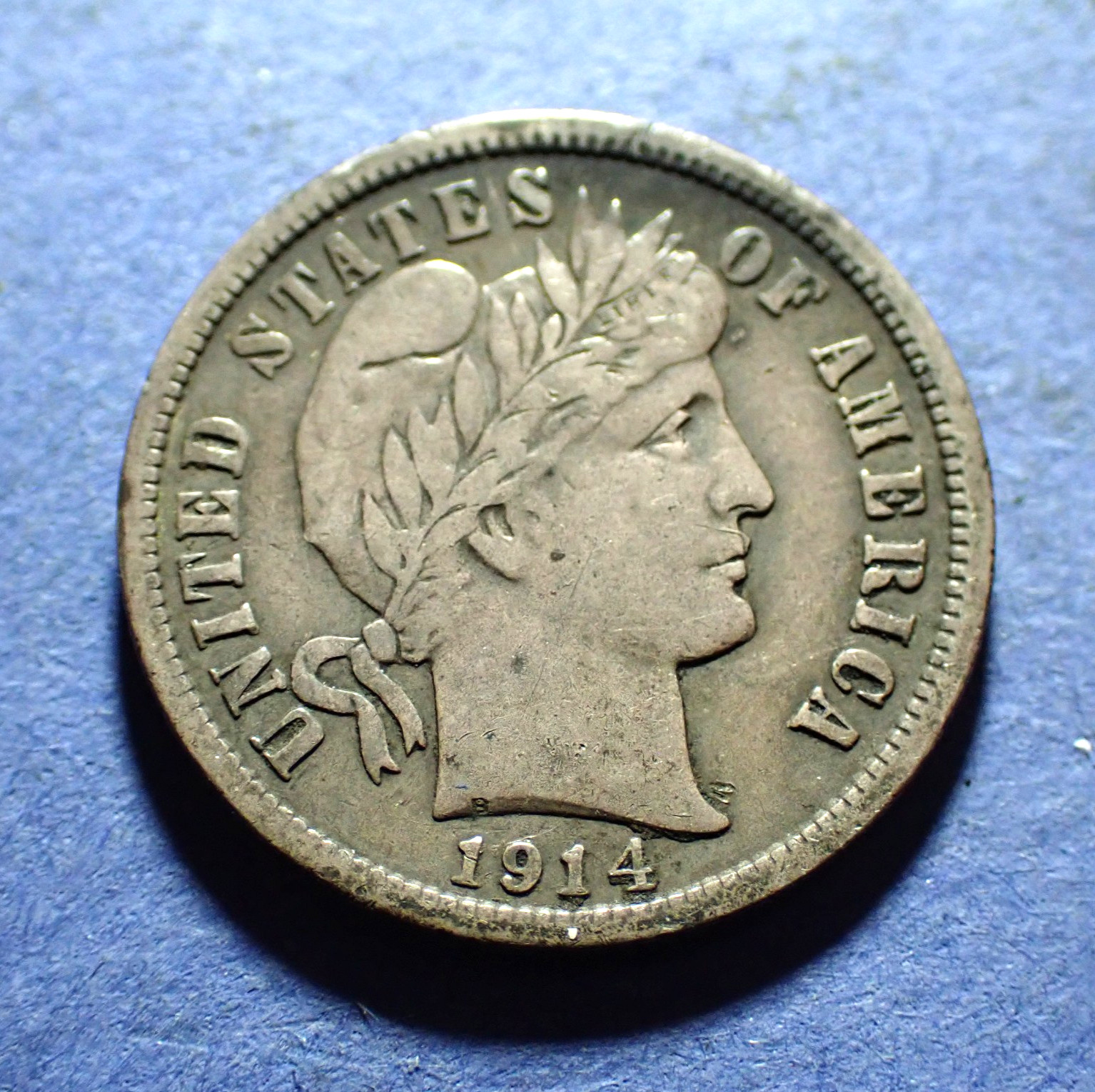 1914-D Barber Dime  Abt. XF
