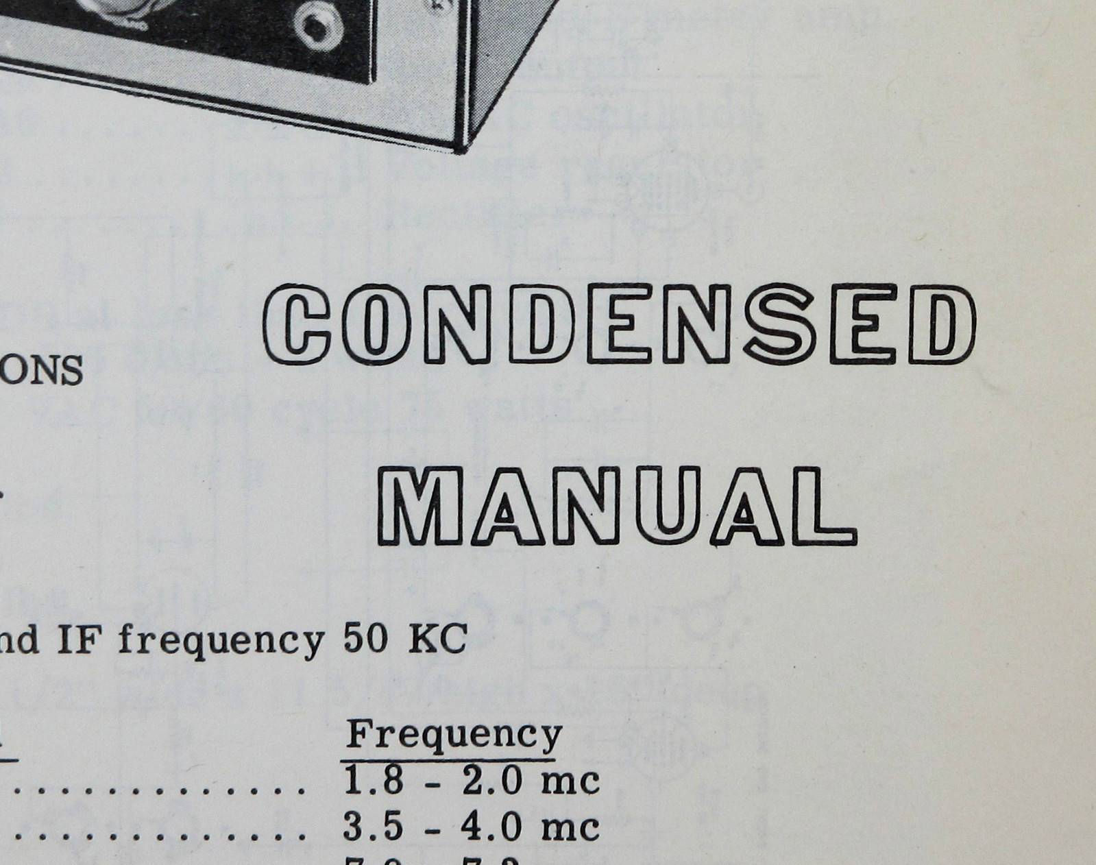 Heathkit Mohawk Ham Radio Receiver RX-1 CONDENSED MANUAL Schematic Controls 1964