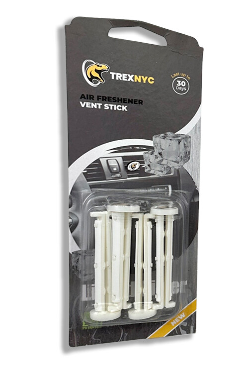 TrexNYC Car Air Fresheners Vent Sticks, Fragrance up to 30 days, Liquid silver