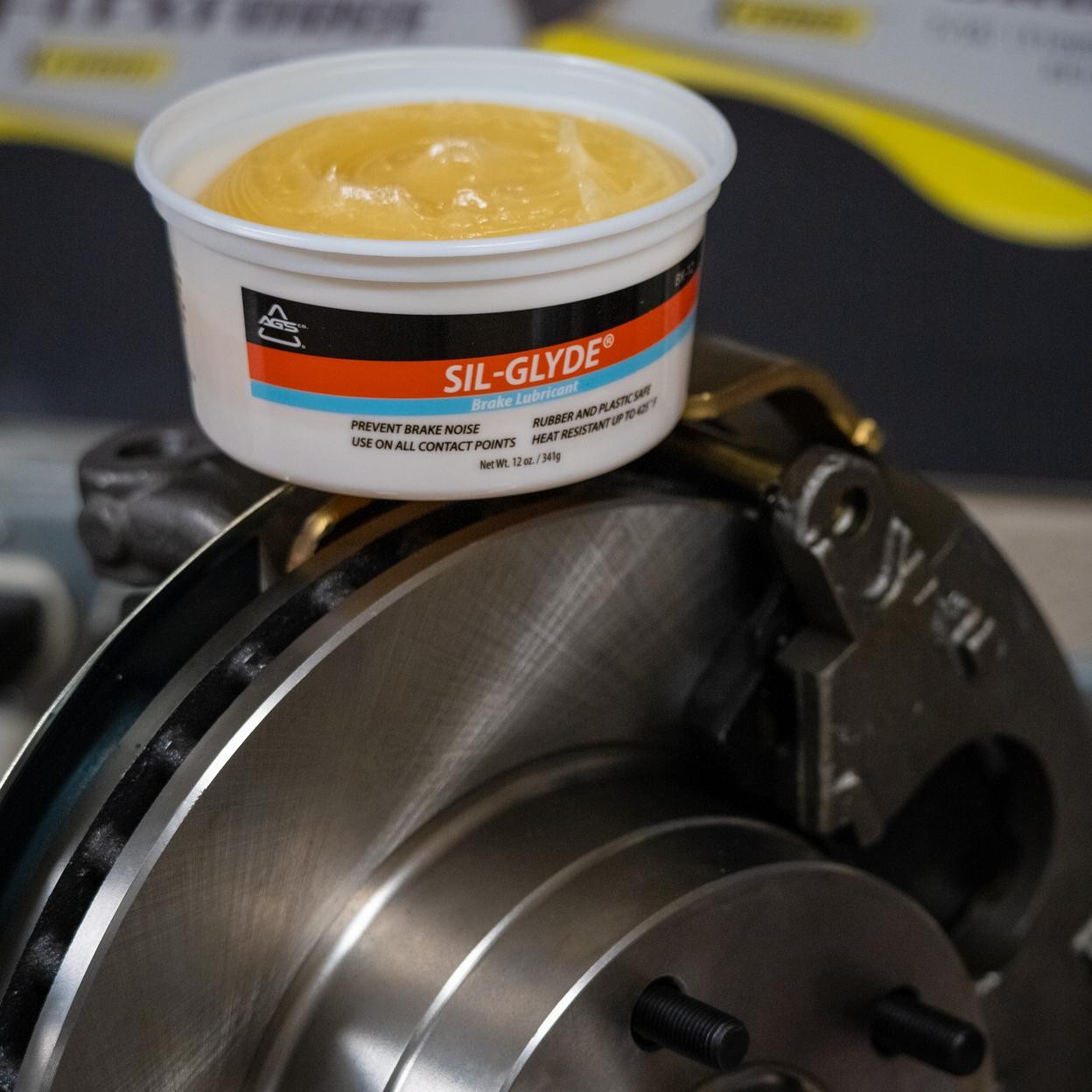 AGS Brake Lubricant - Sil-Glyde Silicone Brake Lubricant, Tub, 12 oz