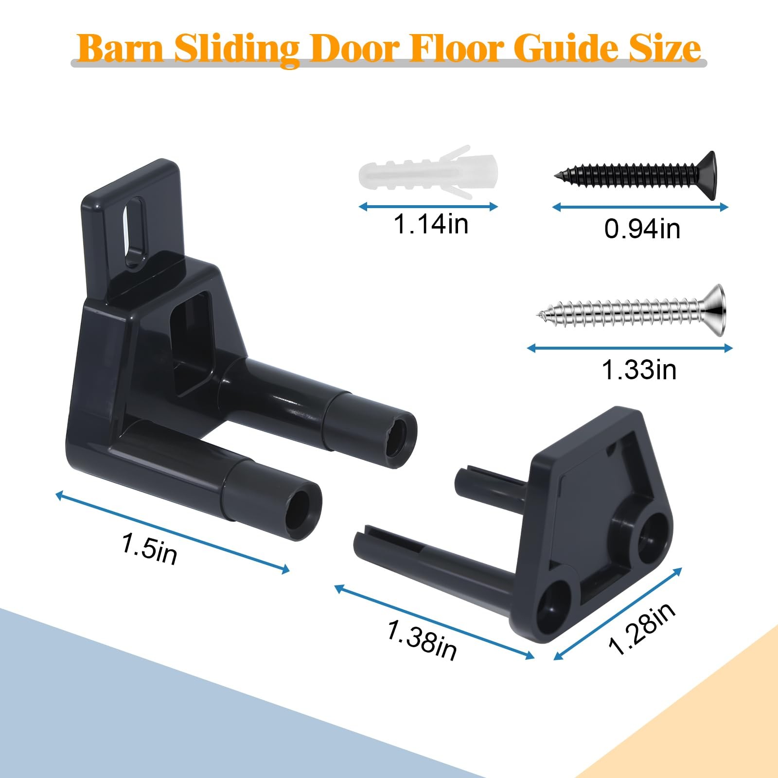 PWEOW Barn Sliding Door Floor Guide, Adjustable Wall Mount 1 Pack