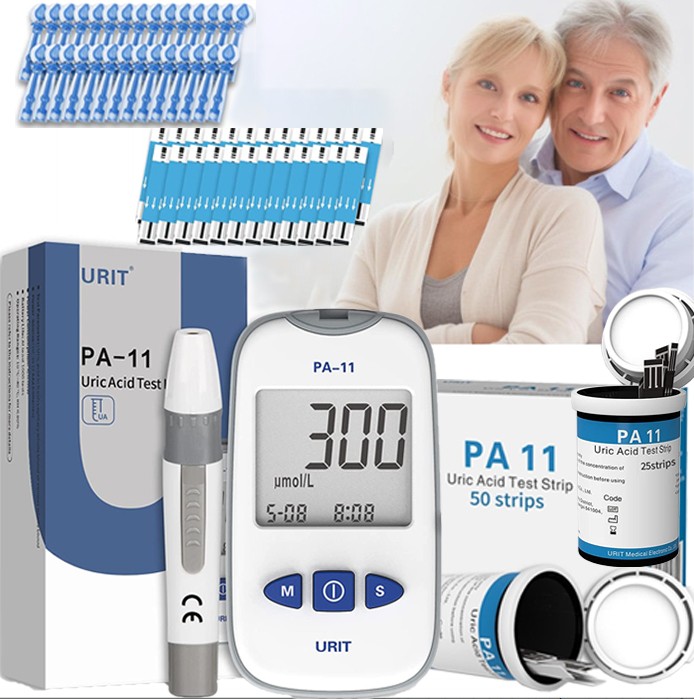 URIT Home uric acid meter test set, uric acid test meter + 25 test strips gkx