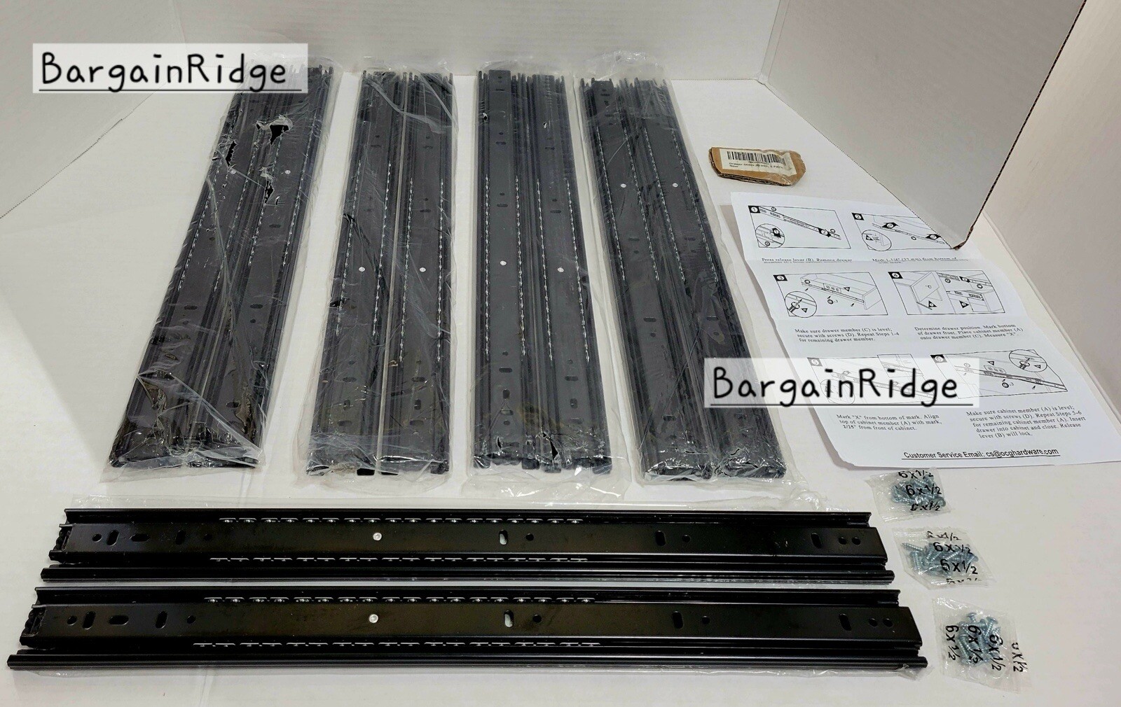 5 Pair OCG Drawer Slides 20 Inch Side Mount Drawer Slides 3-Section Ball Bearing