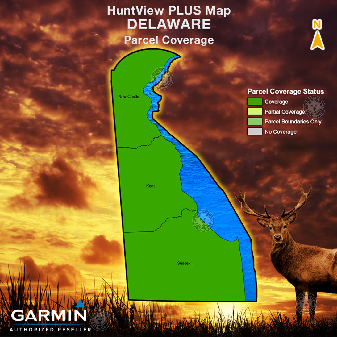 Garmin HuntView Plus Maps MD + DE + DC + NJ - Birdseye Satellite Imagery microSD