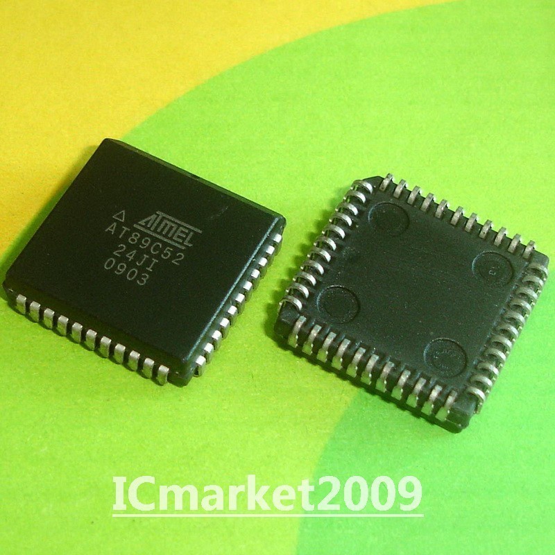 10 PCS AT89C52-24JI PLCC-44 AT89C52 8-Bit Microcontroller with 8K Bytes Flash