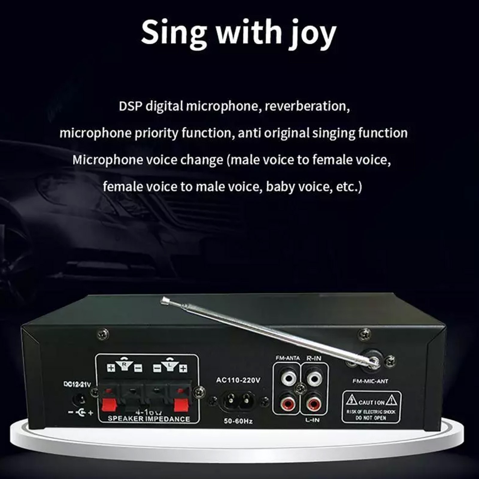 1000W Bluetooth Mini Power Amplifier Stereo Receiver Audio Amp USB Music Player