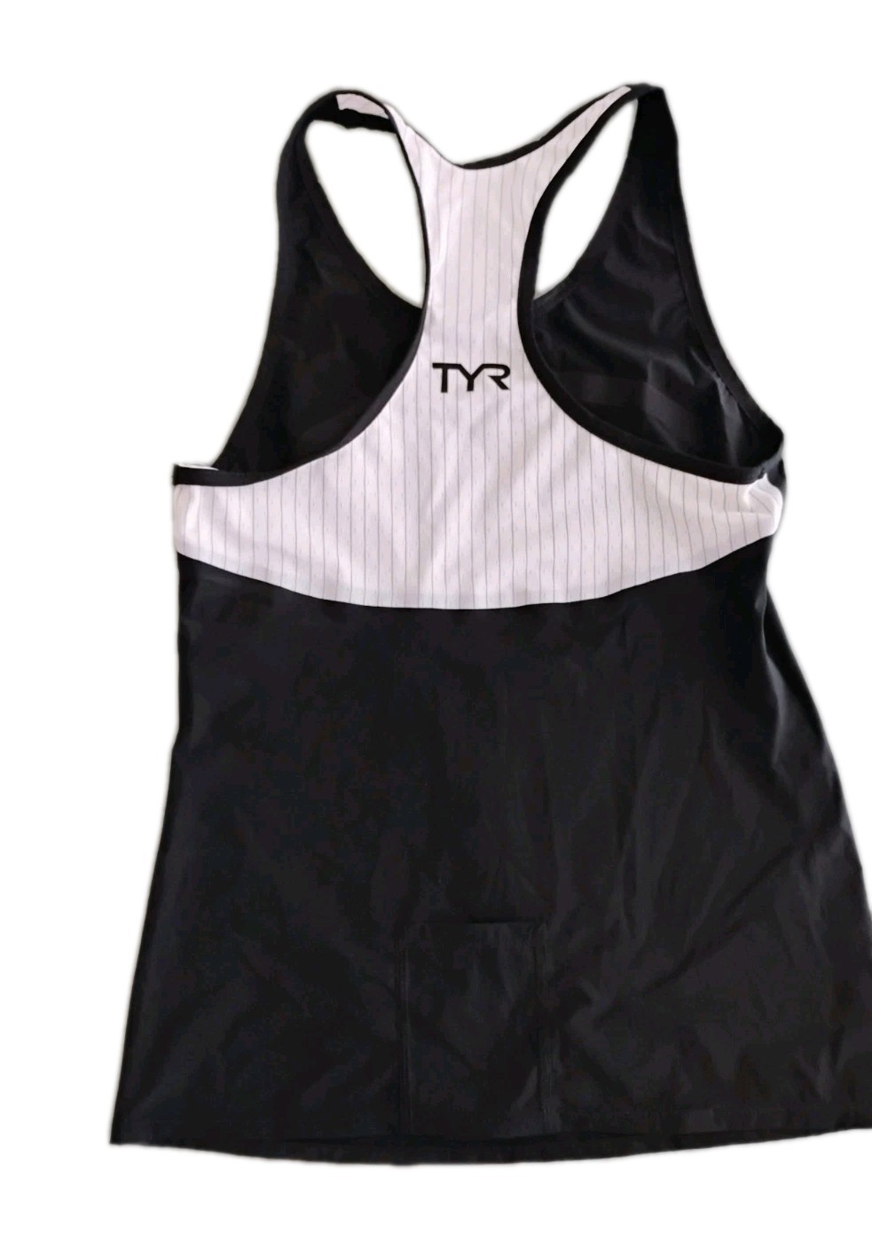 TYR Women's Carbon Tri Tank Top M Black White Pinstriped NWT Free Ship