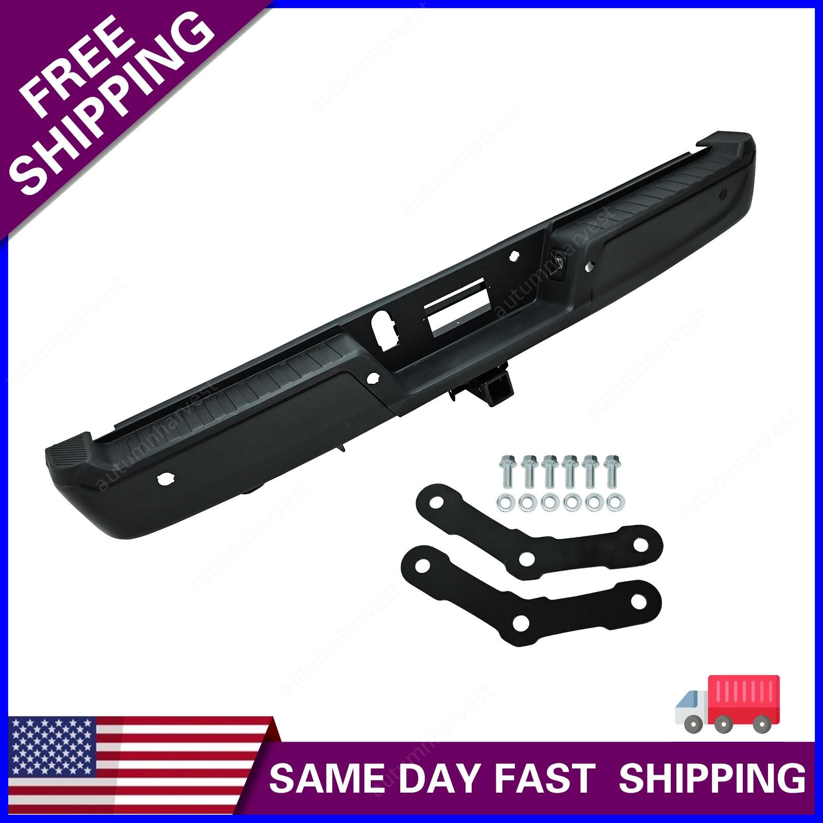 New Primed Rear Step Bumper Assembly For 2021-2023 Ford F-150 with Sensor Holes