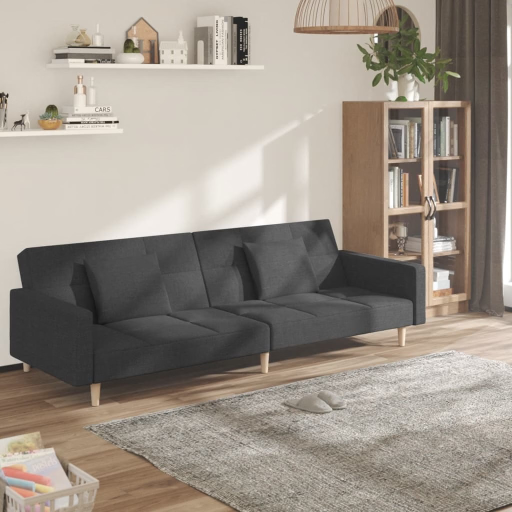 Sofa Bed Dark Grey 100% polyester fabric, wood, plastic Standard