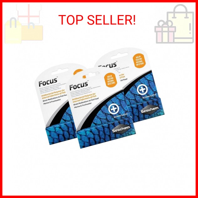 Seachem 3 Pack of Focus Freshwater and Marine Fish Medication, 5 Grams Per Pack