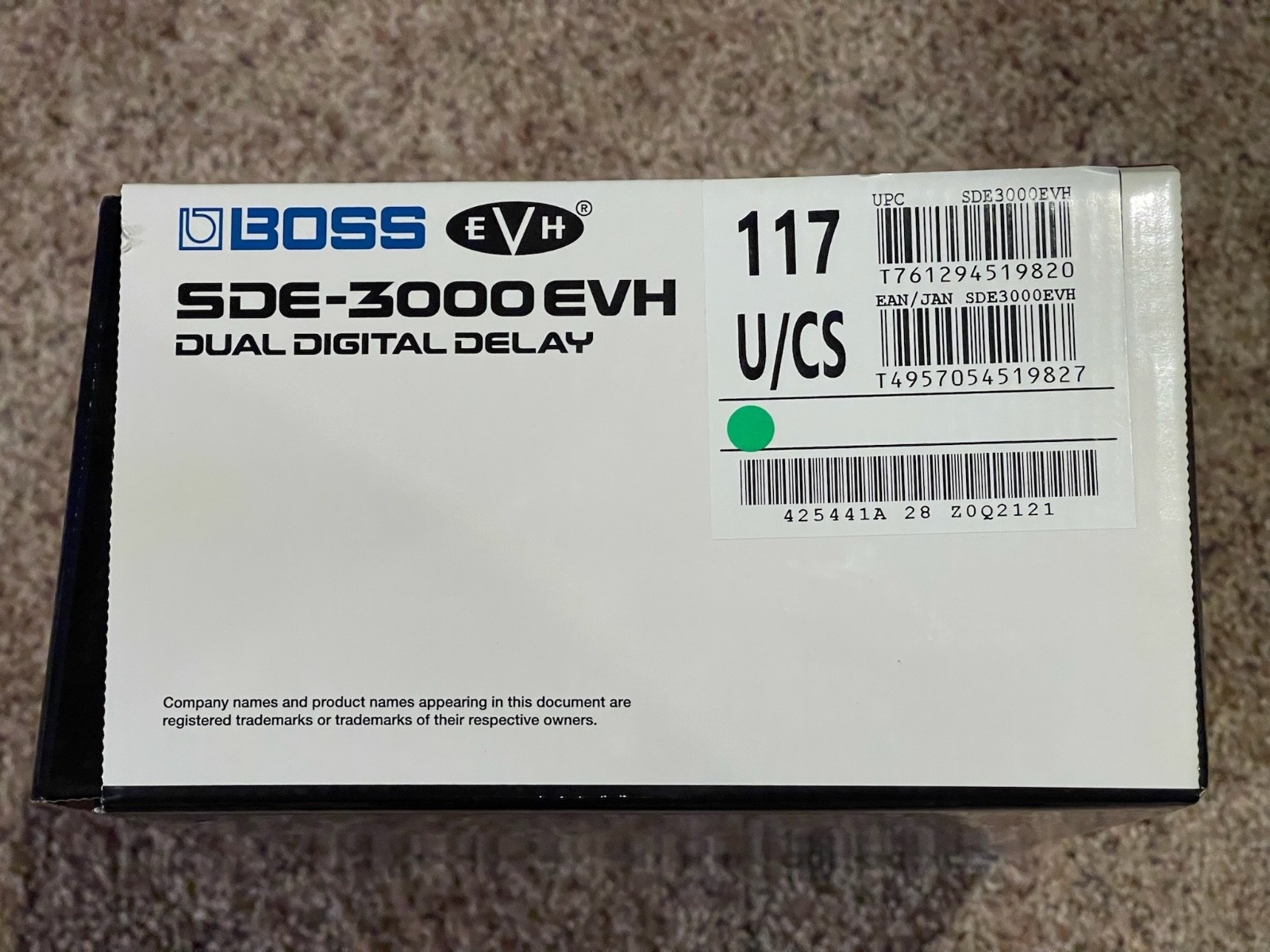 Boss SDE-3000EVH Dual Digital Delay Effects Pedal - Excellent/Mint in Box