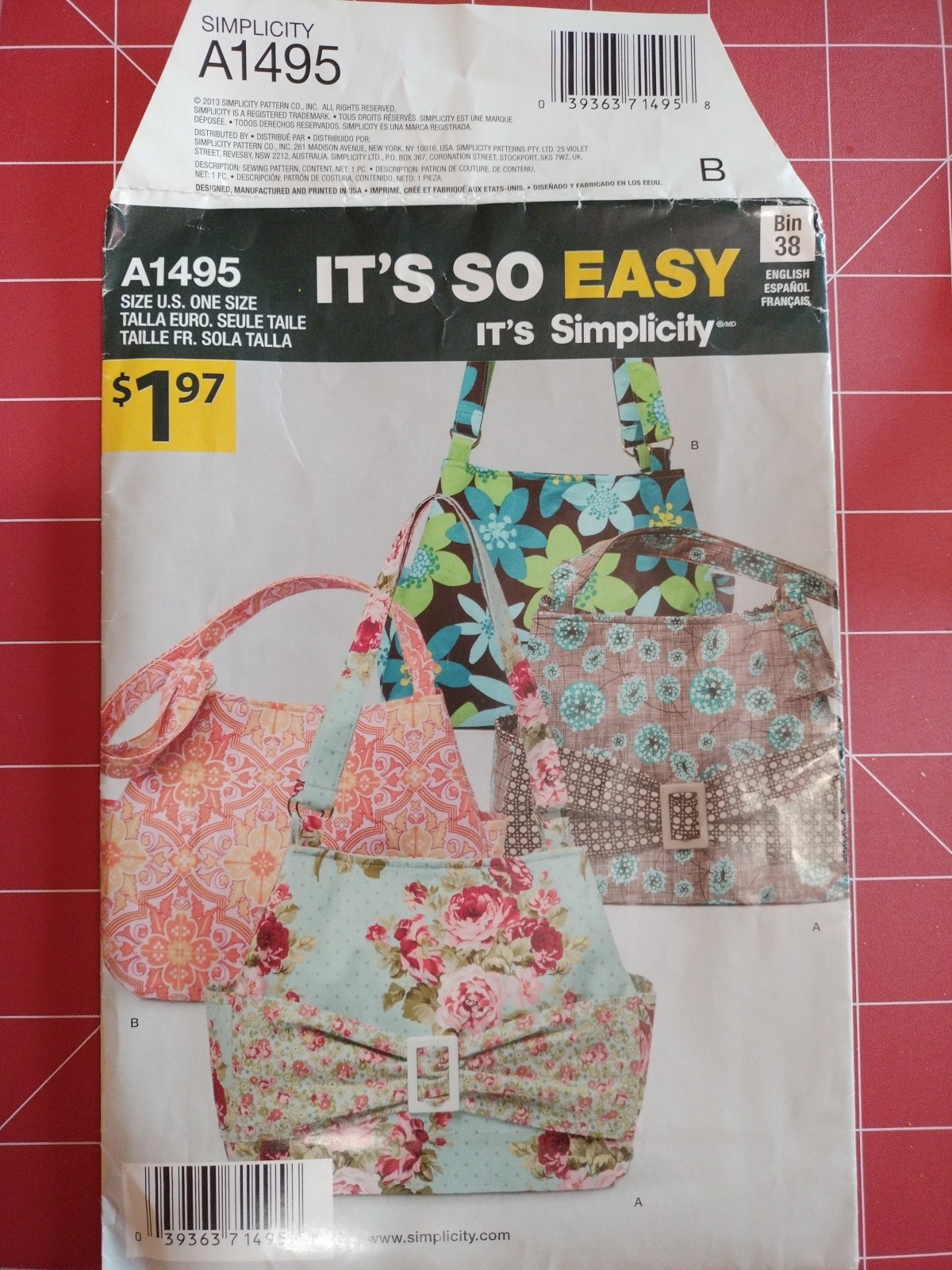 1405 SIMPLICITY BAGS/PURSES TOO CUTE - Cut  - Copyright 2013