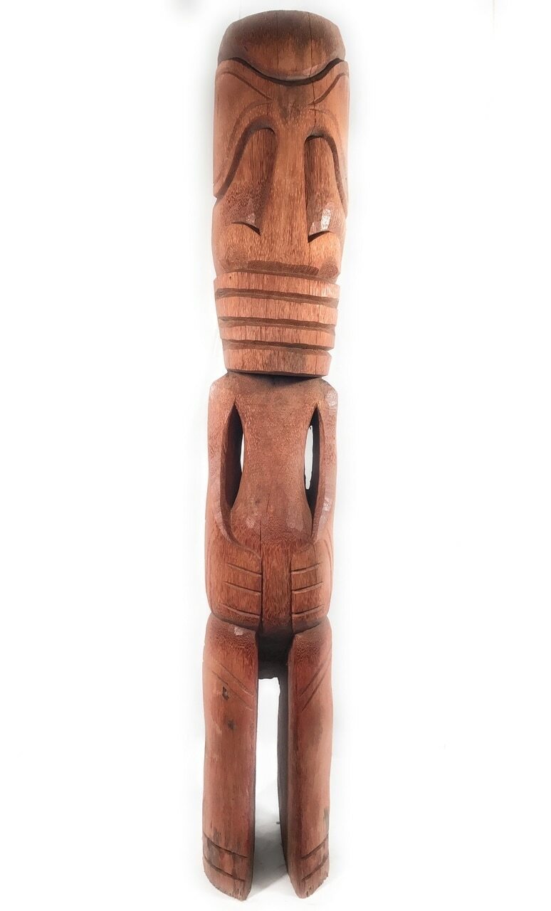 Lono Fisherman Figure Outdoor Tiki Totem 60" - Natural | #lbj3039150c