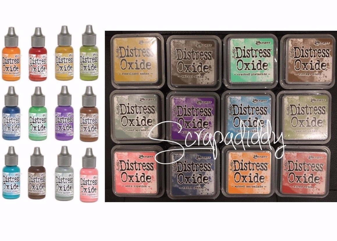 Ranger Tim Holtz DISTRESS OXIDE Ink Pads & Reinkers- ALL 12 Colors Set IN STOCK