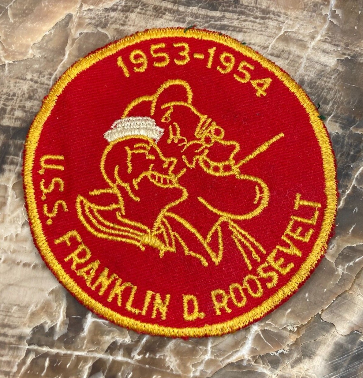 USN US Navy USS Franklin Roosevelt 1953-1954 Tour Patch CV-42