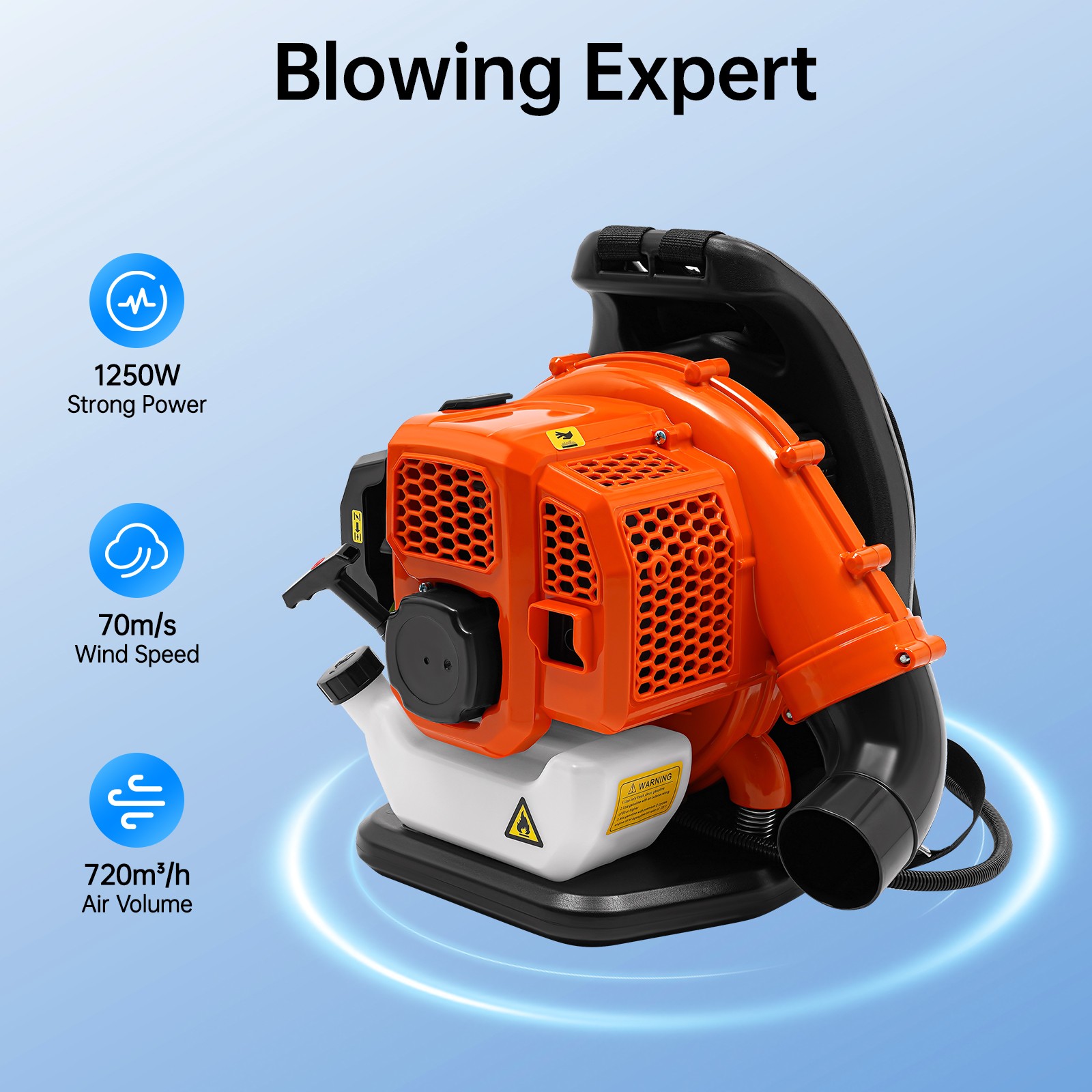 Backpack Leaf Blower 2-Stroke Backpack Lawn Grass Blower Adjustable Air Volume