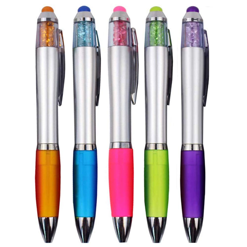 Stylus Pens for Touch Screens, Medium Point Black Ink - 5 Count with Refills