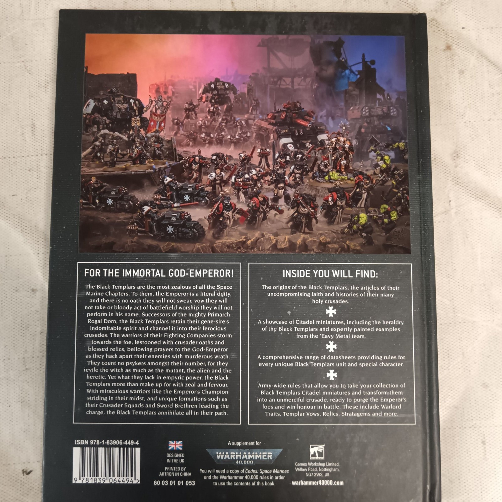 Warhammer 40K Black Templars Codex Supplement Space Marines Collectables