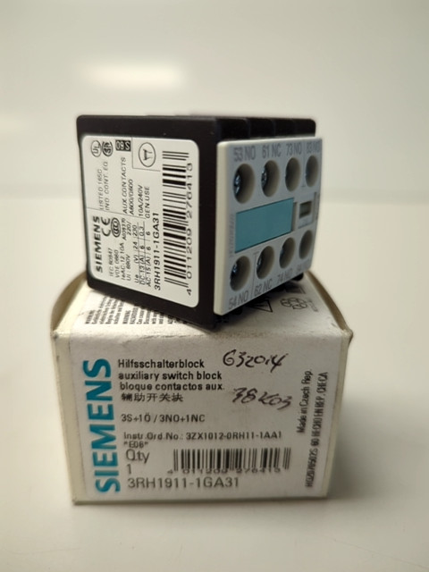 Siemens 3RH1911-1GA31 Auxiliary Contact Block 3NO 1NC-New In Box