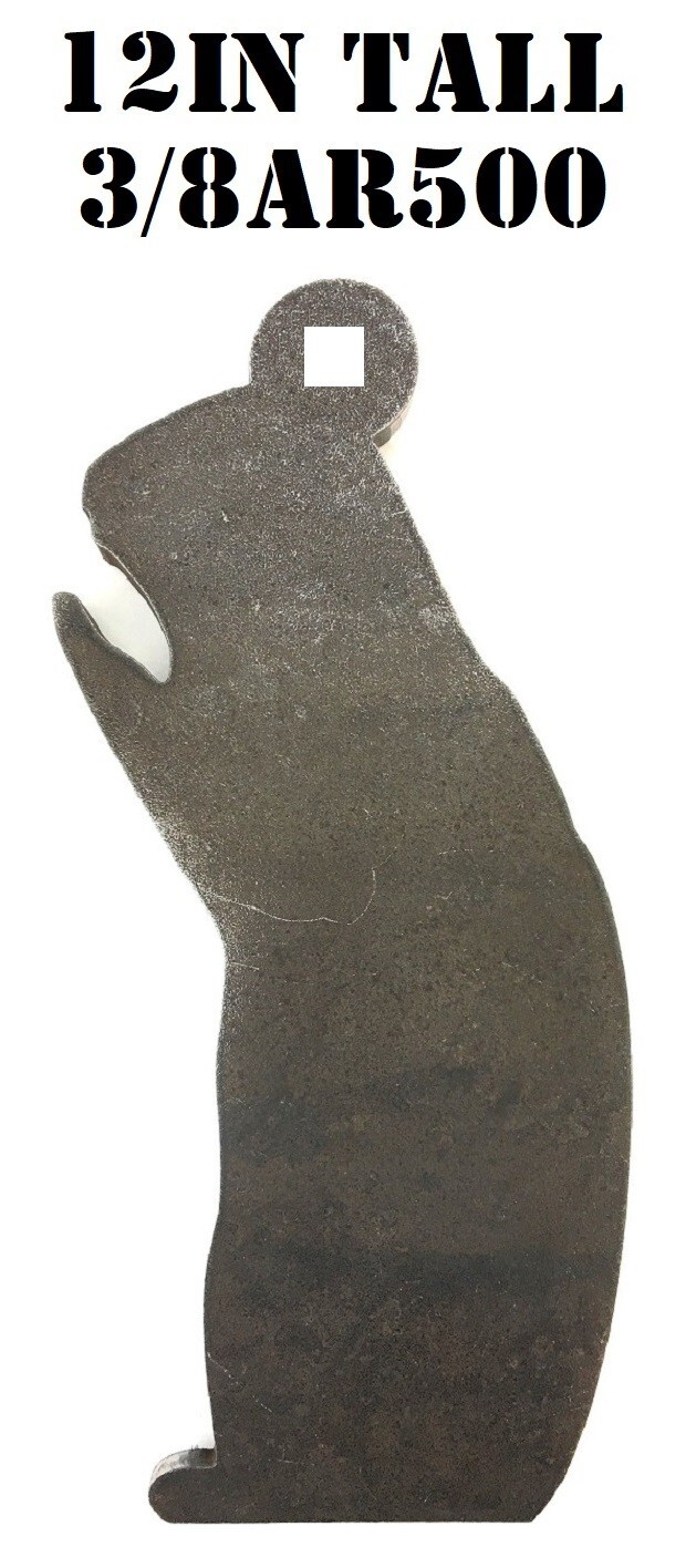 12" Steel Shooting Targets - 3/8" AR500 Prairie Dog Animal Silhouette Hanger 1pc
