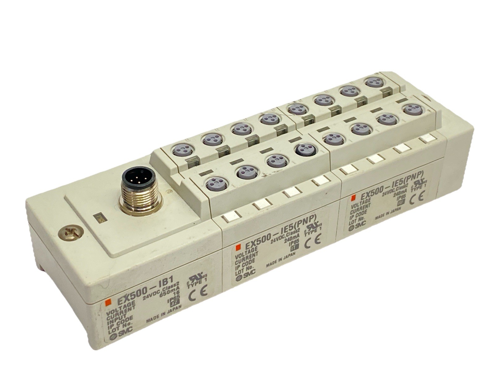 SMC EX500-IB1 Input Base Unit for DeviceNet w/ 2x EX500-IE5(PNP) Input Unit