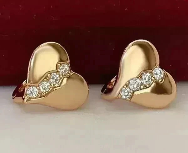 2Ct Lab Created Round Diamond Women Wedding Hoop Earring 14K Yellow Gold Plated