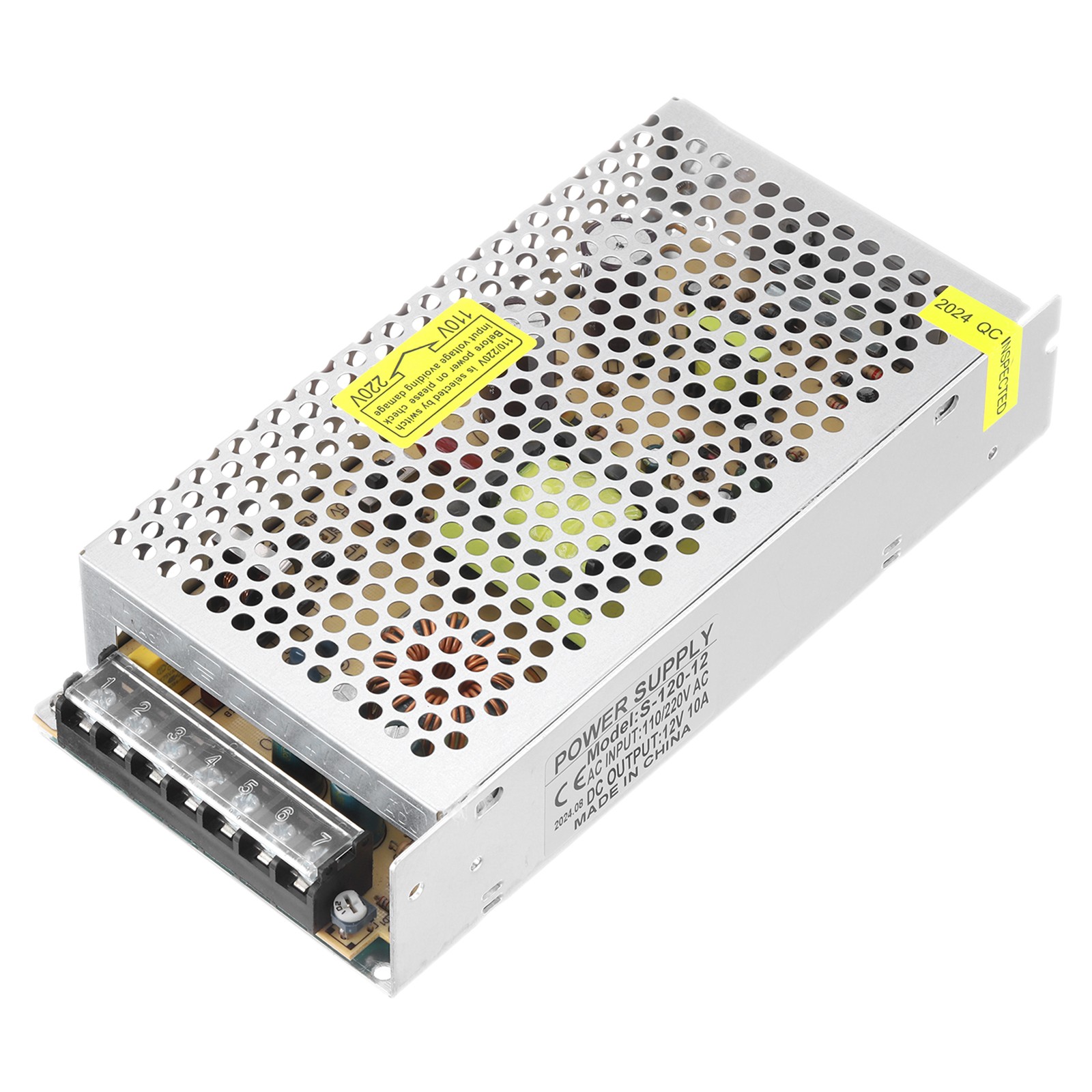 DC 12V 10A 120W Power Supply Adapter Transformer Switch, AC 110V-220V
