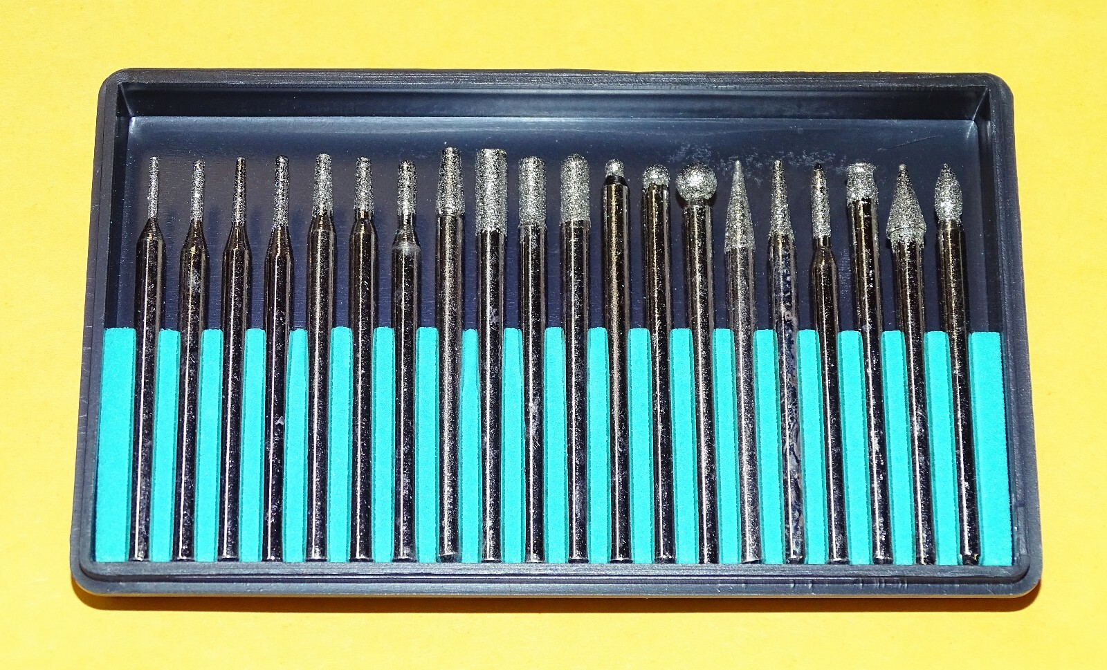20-pc DIAMOND ROTARY FILES – die grinder burrs – metal grinding tool