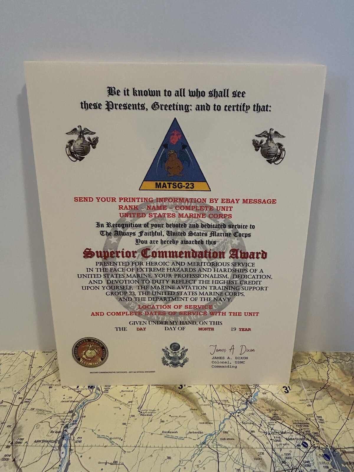 U.S.M.C. / AVIATION TRAINING SUPPORT GROUP 23 - SUPERIOR COMMENDATION AWARD