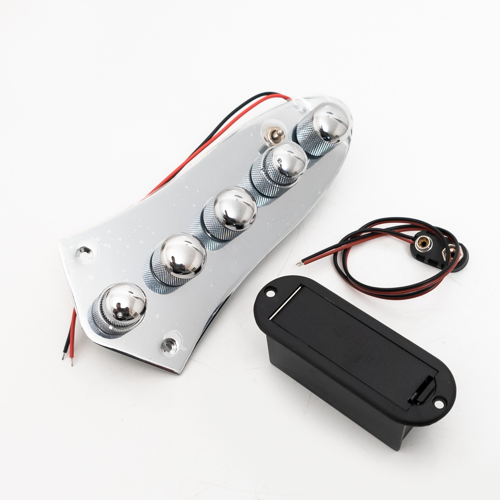 JB-07 Bass Active Preamp Control Plate 5-Knob Prewired Circuit Toggle Switch