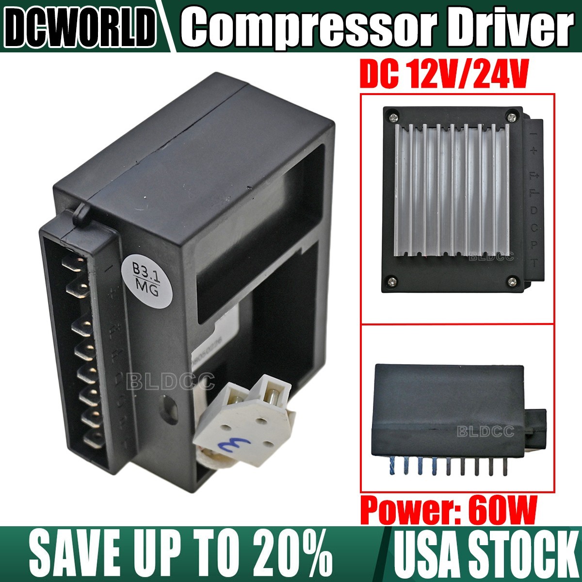 DC12V 24V Refrigerator Inverter Compressor Driver ZY-CC60DC12/24V-B3 QD20G ZH25G