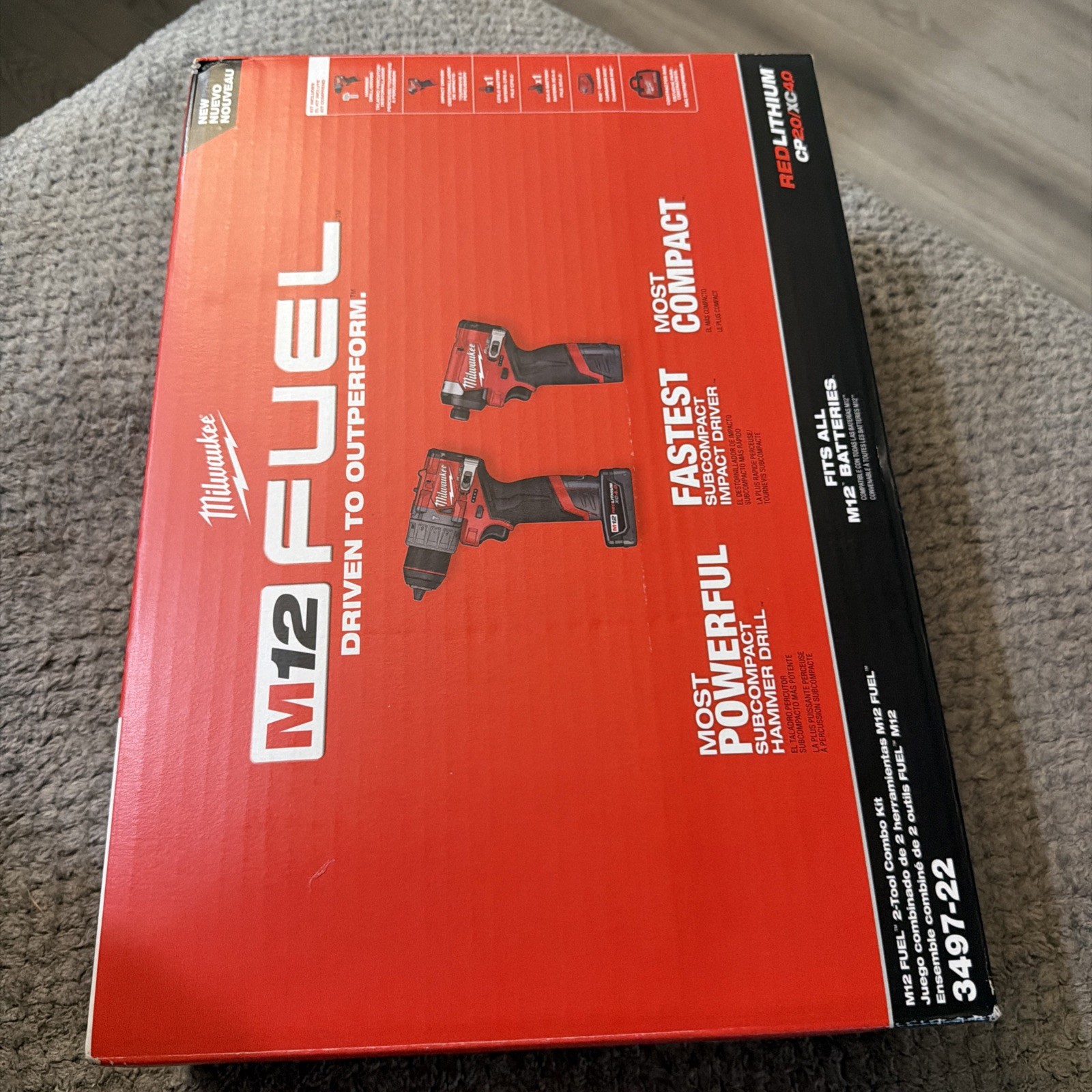 Milwaukee M12 FUEL 12V Brushless Cordless Hammer Drill and Impact Driver 3497-22