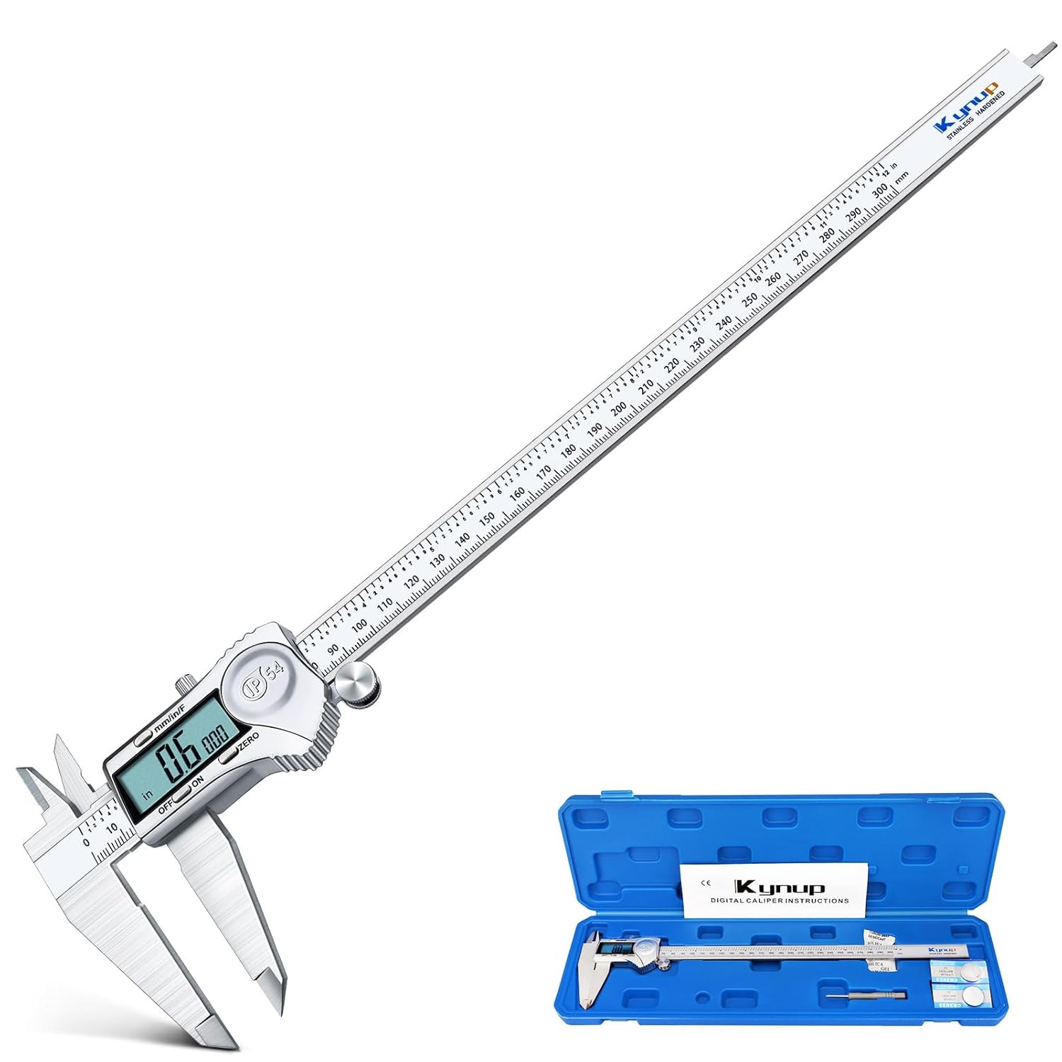 Kynup Digital Caliper, 12 Inch Caliper Measuring Tool with Stainless Steel, IP54