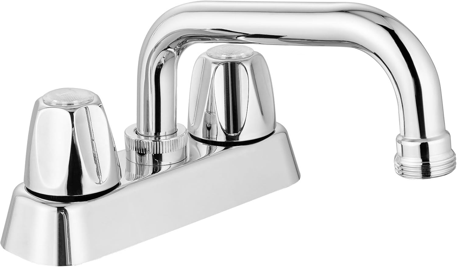 2 Handles Utility Laundry Sink Faucet 4 Inch Centerest with Swivel Spout and NPT