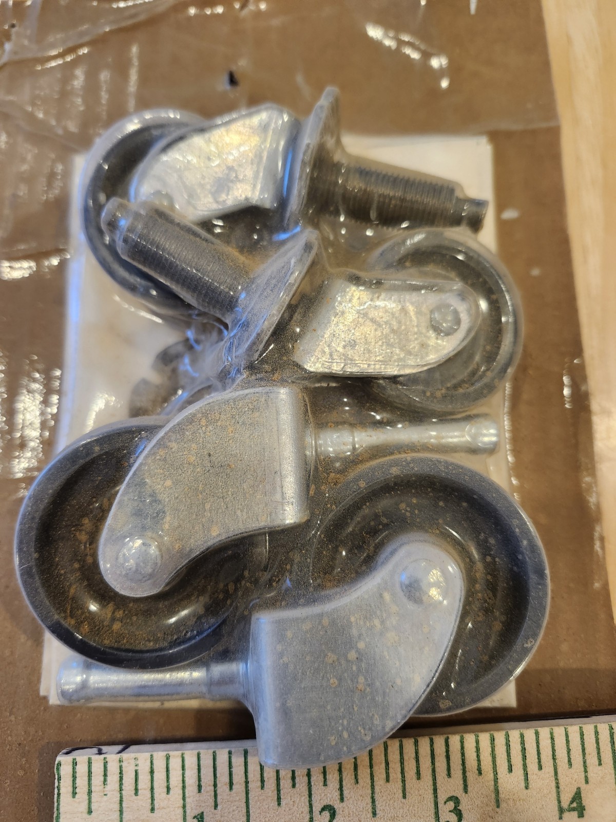 Set of 4 Small Metal Caster Wheels