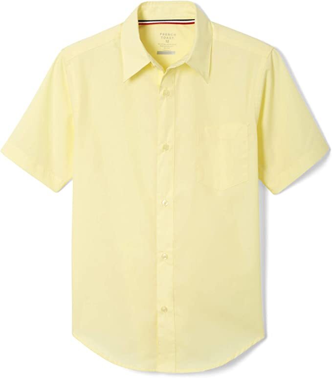 Toddler Yellow Broadcloth Dress Shirt E9005-Y Short Sleeve French Toast 2T to 4T