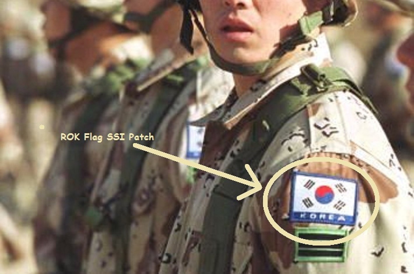 OIF ELITE WARRIOR IRAQ WAR TROPHY COLLOCATION FORCE FLAG PATCH: KOREA from 2004