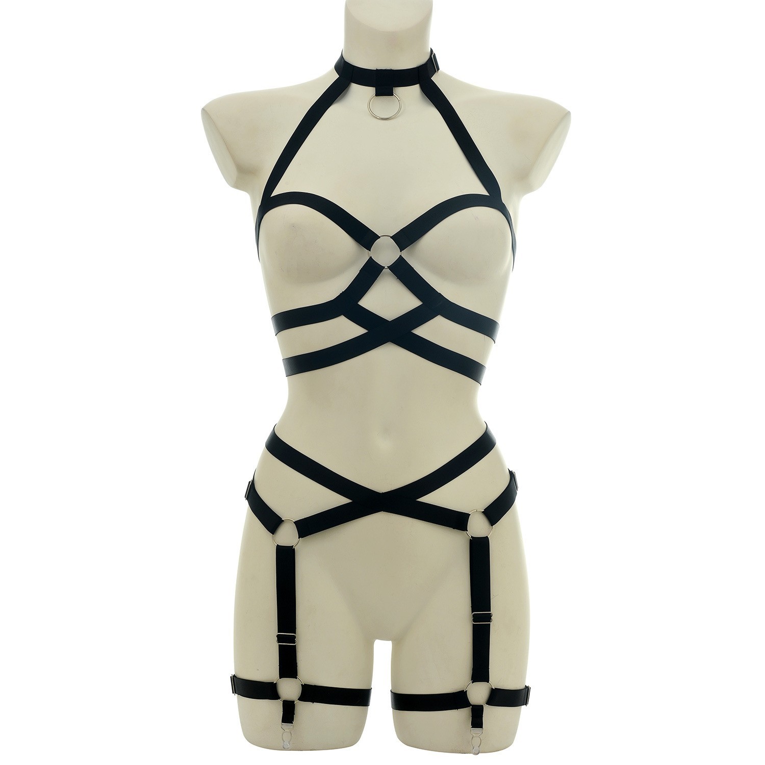Womens Open Bra Bralette Bondage BDSM Garter Belt Harness Lingerie Underwear Hot