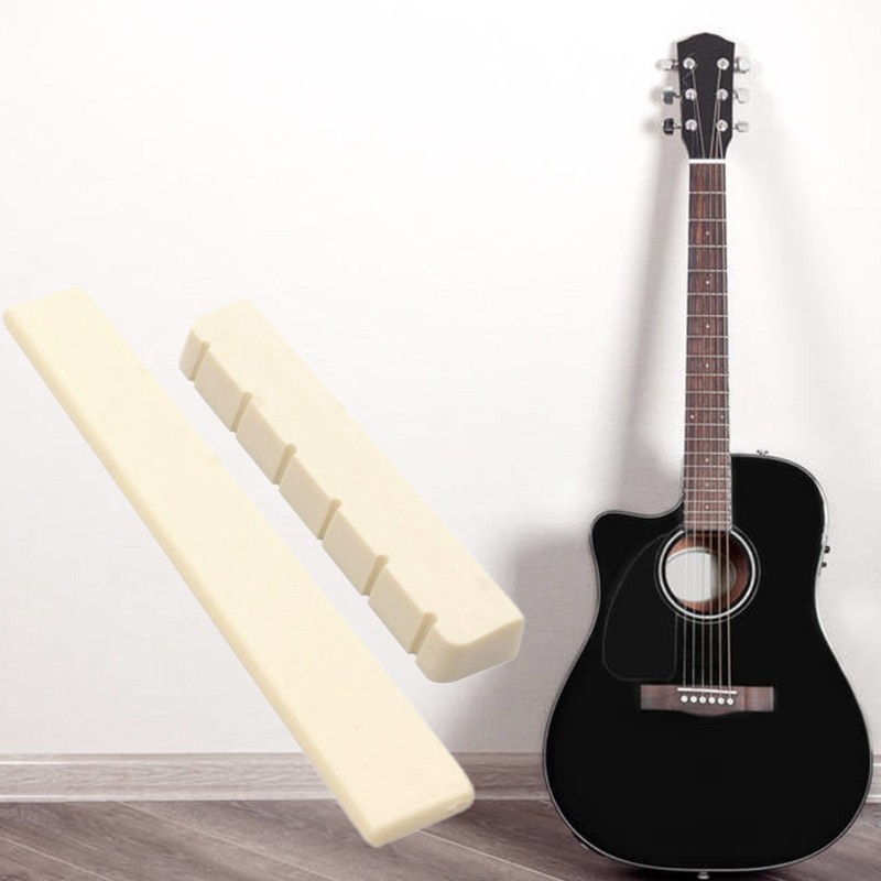 2PcsClassical Guitar Bone Nuts 52mm 6 String Slotted for Classical Guitar Parts