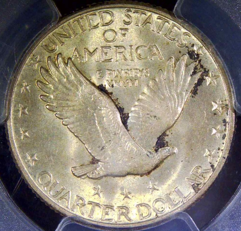 1929 STANDING LIBERTY SILVER QUARTER PCGS MS63FH